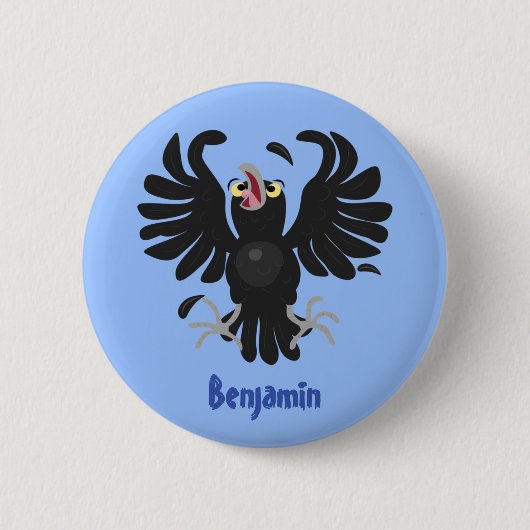 Grappig gekke cartoon-illustratie ronde button 5,7 cm (Voorkant)
