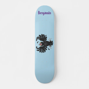 Grappig gekke cartoon-illustratie skateboard