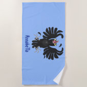 Grappig gekke cartoon-illustratie strandlaken (Voorkant)