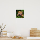 Grappig GEKO dat met Tongue opspringt Poster (Keuken)