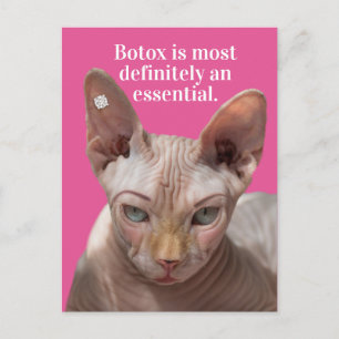 Grappig gekreukeld kat-botox is essentieel briefkaart