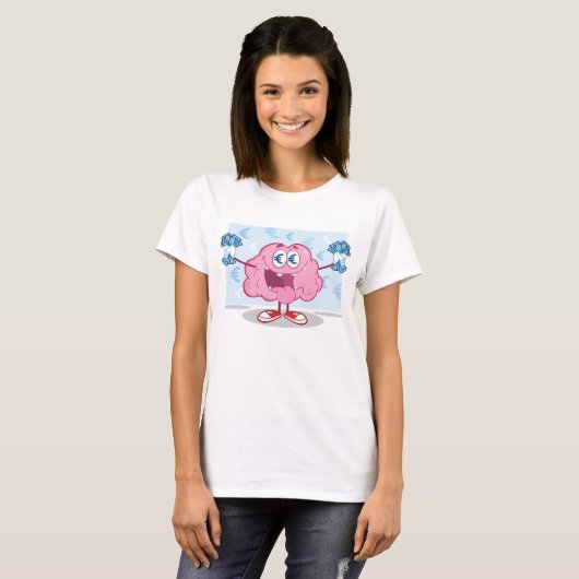 Grappig Geld Brein Cartoon Euro Cash Lover T-shirt (Voorkant volledig)