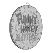 Grappig geld doet ertoe dartbord (Voorkant Links)