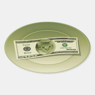 Grappig geld ovale sticker
