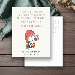 Grappig Geld Overvloedige Kerstman Kerstwensen Feestdagenkaart