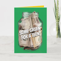Grappig geld voor de verjaardag van de tiener