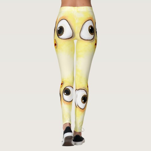 Grappig gele Leggings Verrafte ogen - speelse (Achterkant)