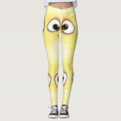 Grappig gele Leggings Verrafte ogen - speelse (Voorkant)