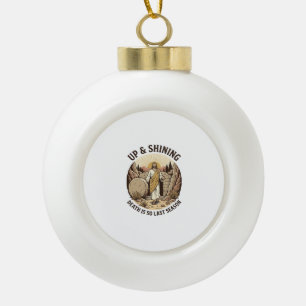 Grappig Geloof Opstanding Grot Vintage Gravure Sh Keramische Bal Ornament