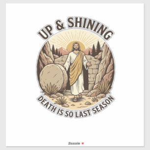 Grappig Geloof Opstanding Grot Vintage Gravure Sh Sticker
