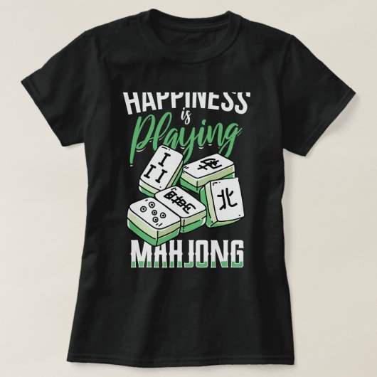 Grappig geluk dat Mahjong met de meisjes speelt T-shirt (Design voorkant)