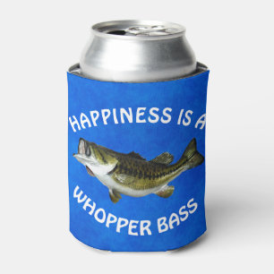Grappig "Geluk is een Whopper Bass" Blikjeskoeler