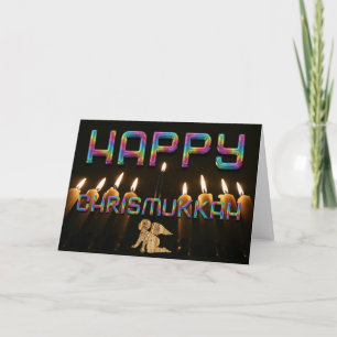 Grappig Gelukkig ChrisMukkah Angel Kerstmis Chanoe Feestdagen Kaart