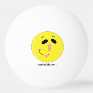Grappig Gelukkig Gezicht met Spreuk Pingpongballen