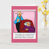 Grappig gelukkig Moederdag Wenskaart Kaart (Gele Bloem)