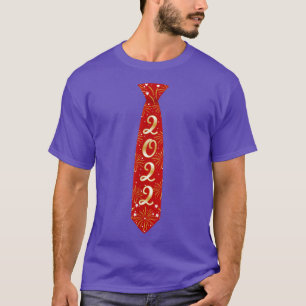 Grappig gelukkig nieuwjaar 2022 Rood Bow Stropdas T-shirt