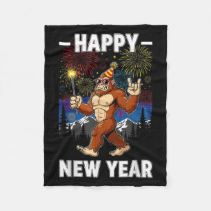 Grappig Gelukkig Nieuwjaar 2026 Bigfoot-liefhebber Fleece Deken