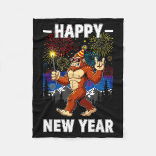 Grappig Gelukkig Nieuwjaar 2026 Bigfoot-liefhebber Fleece Deken