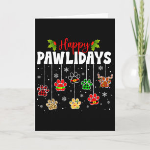 Grappig Gelukkig Pawlidays Kerstmis Hond Poot Xmas Kaart