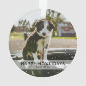 Grappig Gelukkig Vakantie 2 Hond Foto Kerstmis Ornament (achterkant)