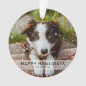 Grappig Gelukkig Vakantie 2 Hond Foto Kerstmis Ornament (voorkant)