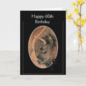 Grappig Gelukkige 60ste Verjaardag Bizon, Buffalo Kaart (Gele Bloem)