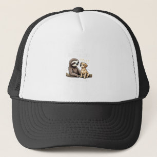 Grappig gemakkelijk afgeleid door luiaards en hond trucker pet