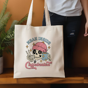 Grappig gemiddelde binnen en cafeïnehoudende offer tote bag