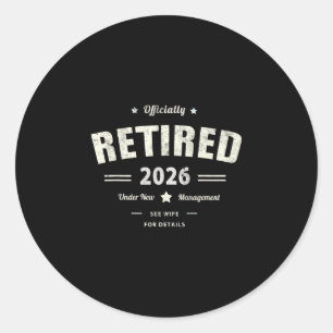 Grappig Gepensioneerd 2026 Strandvakantie Moeder V Ronde Sticker