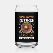 Grappig gepensioneerd gokken Casino woord kunst Blikvorm Glas (Voorkant)