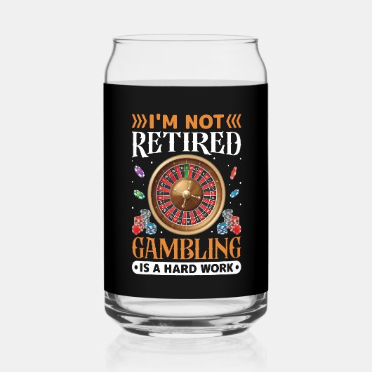 Grappig gepensioneerd gokken Casino woord kunst Blikvorm Glas (Achterkant)