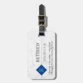 Grappig Gepensioneerd, wit marmer, beroep Gag Bagagelabel (Voorkant verticaal)