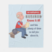 Grappig gepensioneerde weet het allemaal fleece deken (Voorkant)