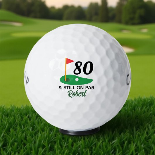 Grappig Gepersonaliseerd 80ste Verjaardag Cadeau v Golfballen