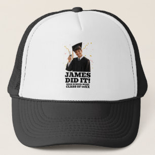 Grappig gepersonaliseerd afstudeerfeest aangepaste trucker pet