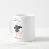 Grappig gepersonaliseerd Afstuderen Koffiemok (Voorkant links)