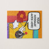 Grappig gepersonaliseerd bericht stripboek legpuzzel (Horizontaal)