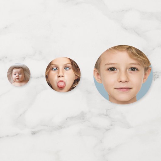 Grappig gepersonaliseerd feesthoofd aangepaste fot confetti (Achterkanten)