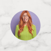 Grappig gepersonaliseerd feesthoofd aangepaste fot confetti (Kleine voorkant)