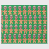 Grappig gepersonaliseerd gezicht foto peperkoek Xm Cadeaupapier (Vlak)