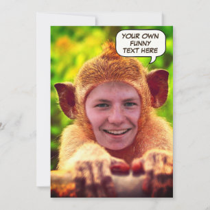 Grappig gepersonaliseerd gezicht in het gat aap kaart