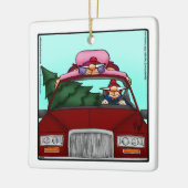 Grappig gepersonaliseerd kerstornament cadeau keramisch ornament (Links)