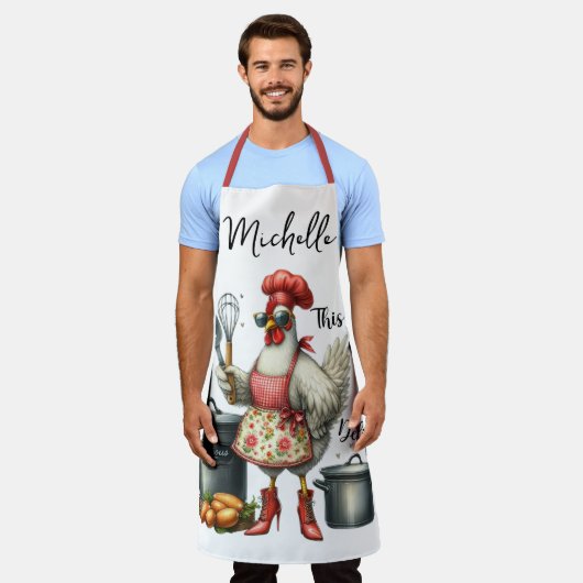 Grappig gepersonaliseerd kip Gezegde Schort (Gedragen)