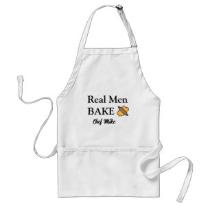 Grappig gepersonaliseerd schort  Echte mannen bakk