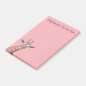 Grappig gepersonaliseerde Giraffe om lijst te doen Post-it® Notes (Schuin)