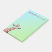 Grappig gepersonaliseerde Giraffe om op Blauw te b Post-it® Notes (Schuin)