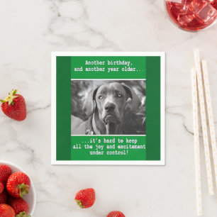 Grappig Gepersonaliseerde Hond Foto Verjaardag Servet