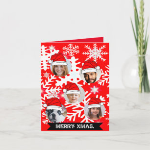 Grappig gepersonaliseerde kerstpetten gezicht in e