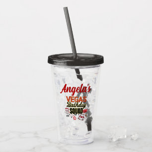 Grappig Gepersonaliseerde Las Vegas Verjaardag Par Acryl Drinkbeker