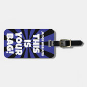 Grappig Gepersonaliseerde Tas Aandacht Blue Travel Bagagelabel (Voorkant horizontaal)